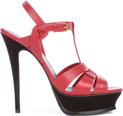 SAINT LAURENT Tribute leather platform sandals