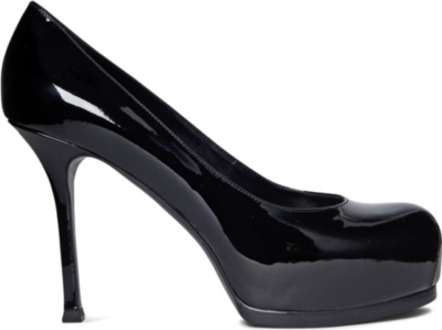 SAINT LAURENT Tribtoo patent mid-heel courts