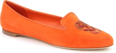 ALEXANDER MCQUEEN Suede sequin slippers