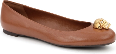 ALEXANDER MCQUEEN Roll leather ballet pumps
