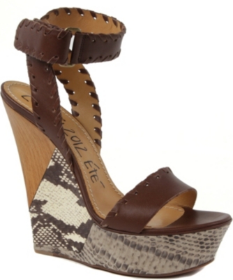 LANVIN Danger leather wedge sandals