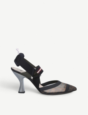 Colibrì FF logo-print mesh and leather courts(8052419)