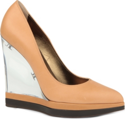 LANVIN Lucite leather wedges