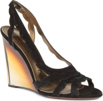 LANVIN Golem suede wedge sandals