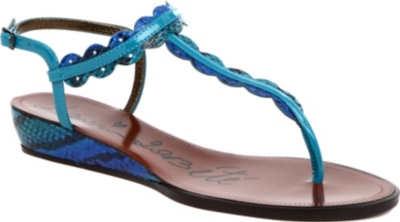 LANVIN Mini Wedge Ind leather sandals