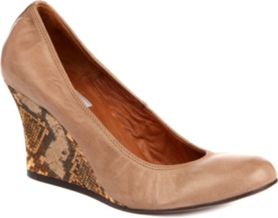 LANVIN Orpheus Meg python-print leather wedges