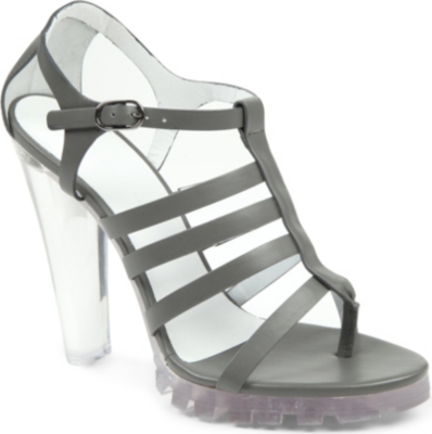 CHRISTOPHER KANE Perspex heel leather sandals