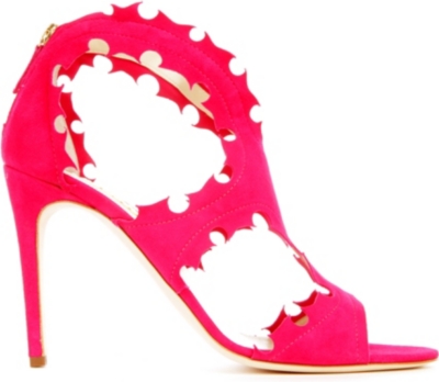 RUPERT SANDERSON Floria suede cage sandals