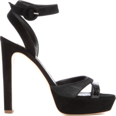 RUPERT SANDERSON Camail suede platform sandals
