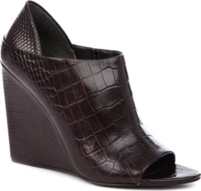 ALEXANDER WANG Alla mock-croc wedge shoe boots