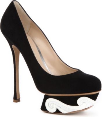 NICHOLAS KIRKWOOD Cathy suede swirl courts (Blk/white
