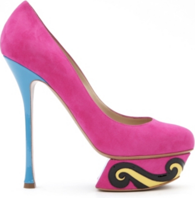 NICHOLAS KIRKWOOD Swirl suede platform courts