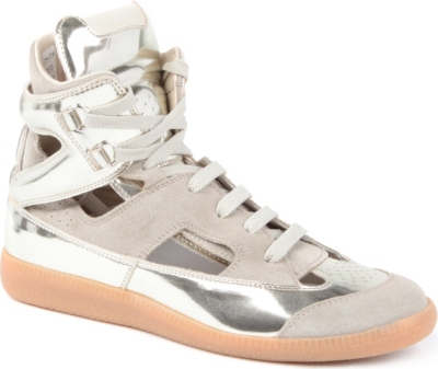 MAISON MARTIN MARGIELA Rock metallic leather high-top trainers
