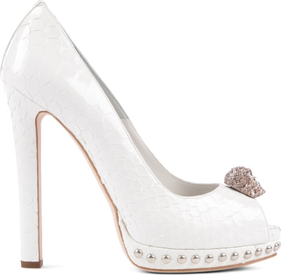 ALEXANDER MCQUEEN Susa python-print leather courts
