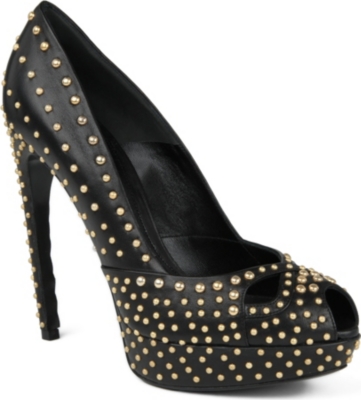 ALEXANDER MCQUEEN Arrian studded peep-toe court shoe