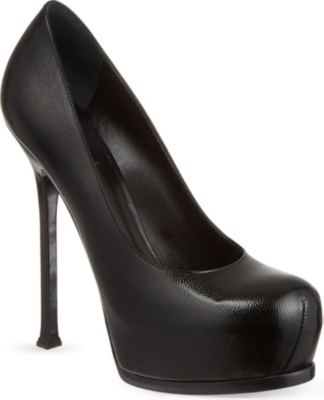 SAINT LAURENT Tribute textured leather courts