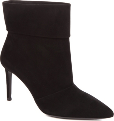 SAINT LAURENT Paris suede mid-heel ankle boots