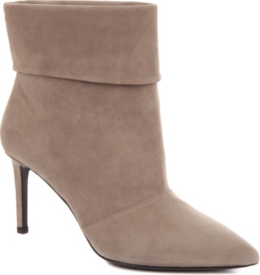 SAINT LAURENT Paris suede mid-heel ankle boots