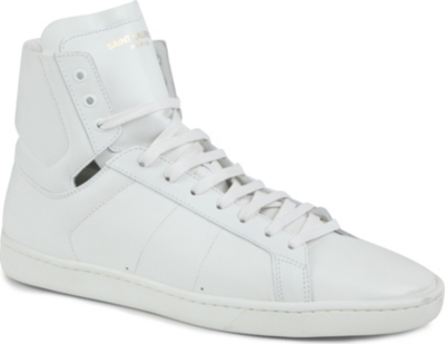 SAINT LAURENT Leather high-top trainers
