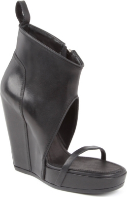 RICK OWENS Ruby leather wedge shoe boots