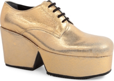 COMME DES GARCONS Daisy leather wedge platforms