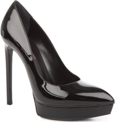 SAINT LAURENT Janis patent leather court shoes