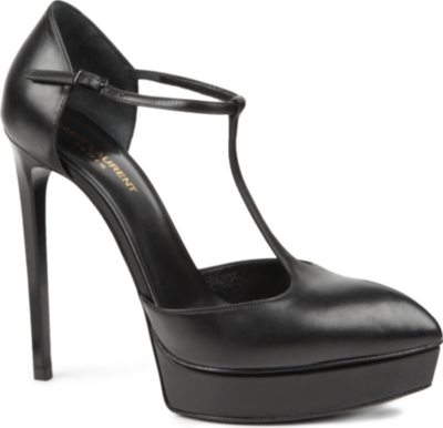 SAINT LAURENT Janis t bar leather pumps