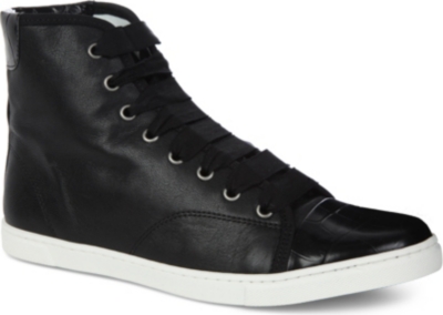 LANVIN Basket leather high-top trainers