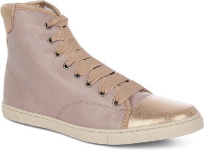 LANVIN Basket leather high-top trainers
