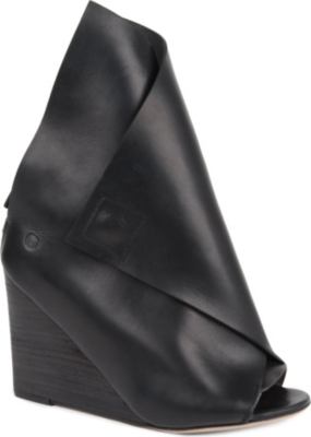 MARSELL Foldover leather wedge boots