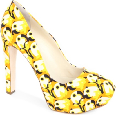 RUPERT SANDERSON Gabor satin platform courts