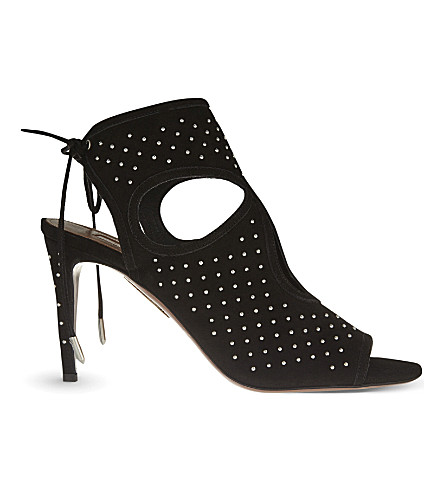 AQUAZZURA   Sexy Thing studded suede heeled sandals