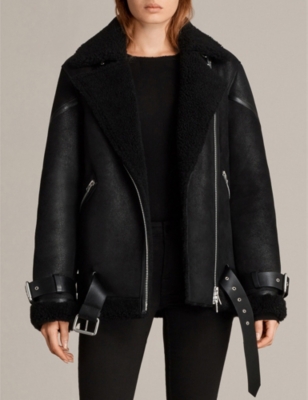 all saints elder shearling jacket