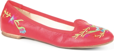 DUNE Lolapine embroidered leather slippers