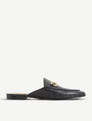 black loafers backless