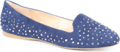 DUNE Lizzi embellished suede slippers