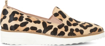 dune leopard print flats