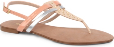 DUNE Josh patent t-bar sandals