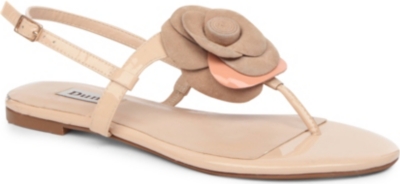 DUNE Jacobin patent t-bar sandals