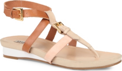 DUNE Janella leather wedge sandals