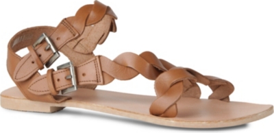 DUNE Jumpy leather twisted-strap sandals