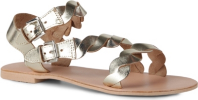 DUNE Jumpy leather twisted-strap sandals
