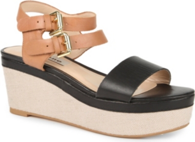 DUNE Glaze two-tone wedge sandals