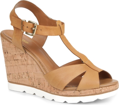 DUNE Giraffe leather wedge sandals