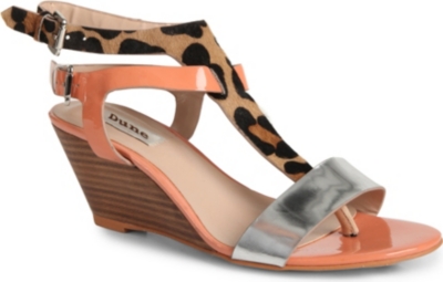 DUNE Gwinny leopard-print wedge sandals