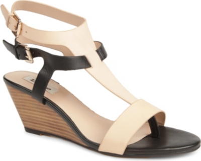 DUNE Gwinny leather wedge sandals