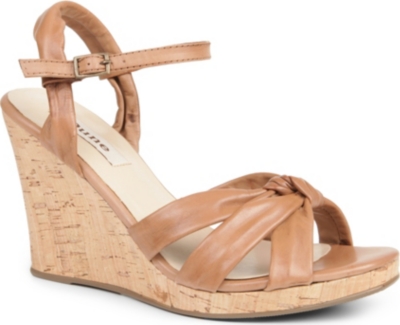 DUNE Garrison leather wedge sandals