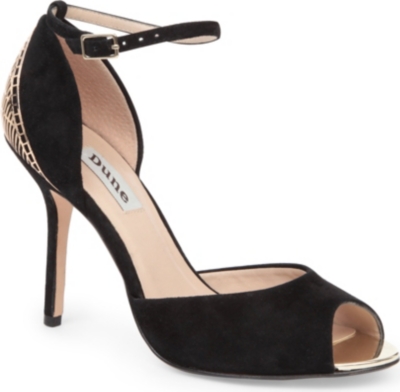 DUNE Heritage suede peep-toe sandals