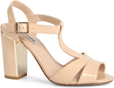 DUNE Humble T-bar patent sandals