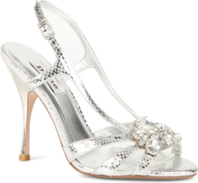 DUNE Habitat metallic leather slingback sandals